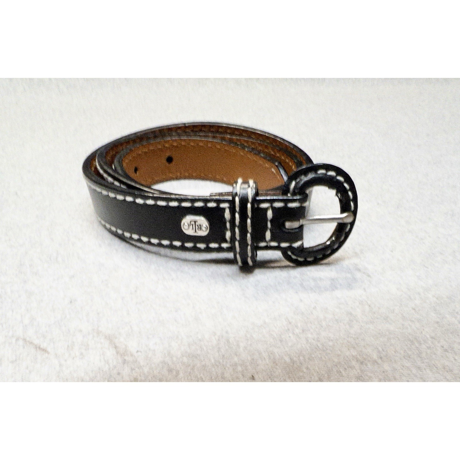 Ralph Lauren Black Leather Belt Womens Small 1" Wide